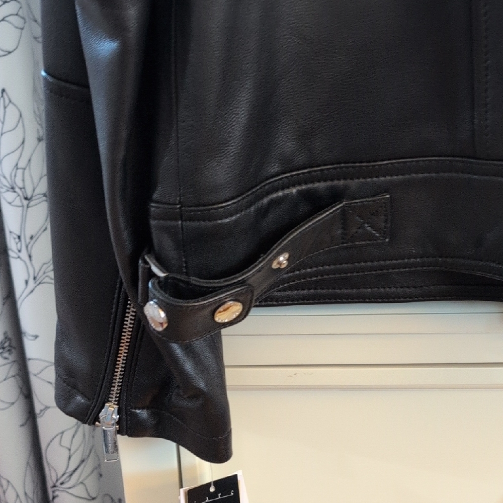 Michael Kors Black Leather Jacket - Picture 9 of 11